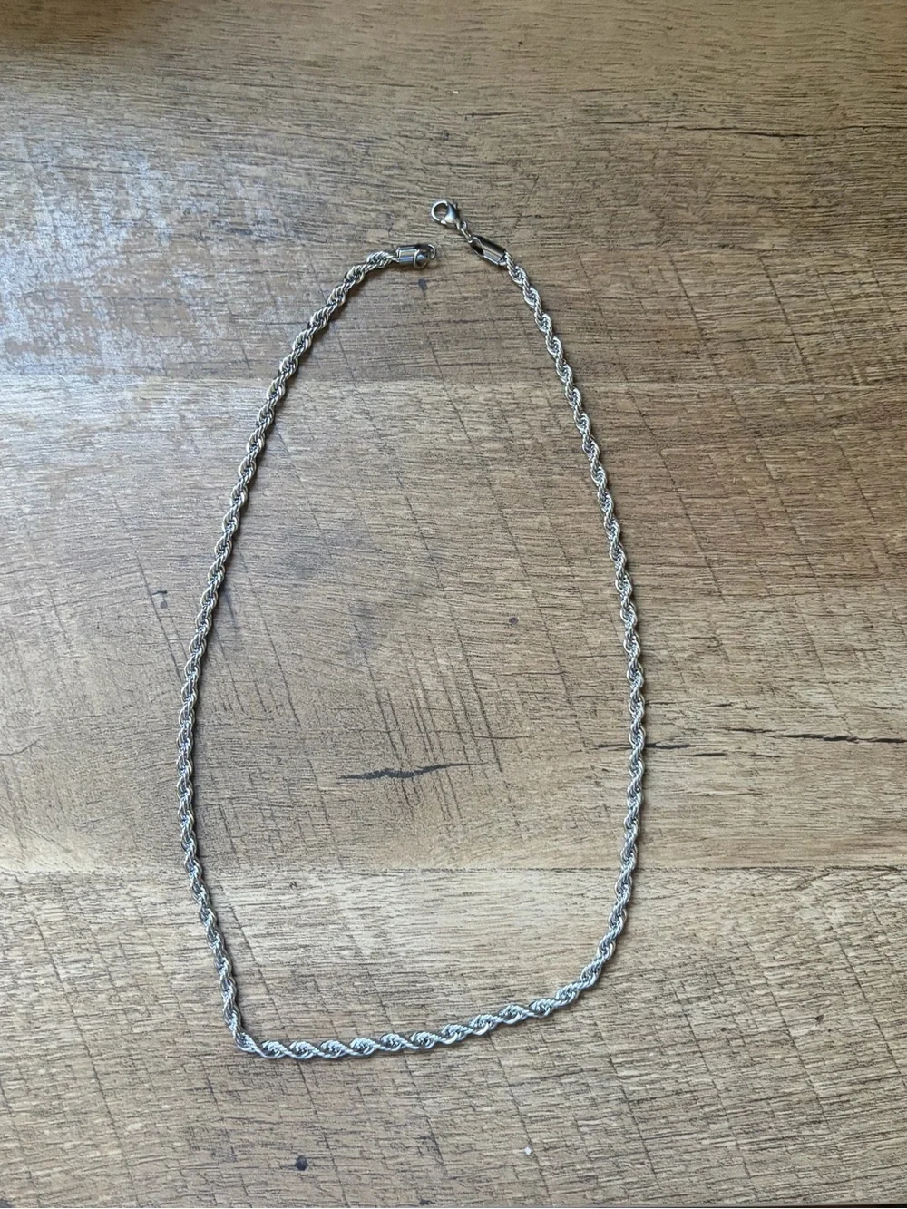 2 Sterling Silver Rope Chain Necklaces - Silver